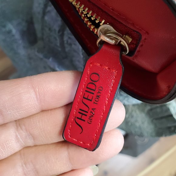 SHISEIDO RED BURGUNDY MAKEUP POUCH - Picture 3 of 4